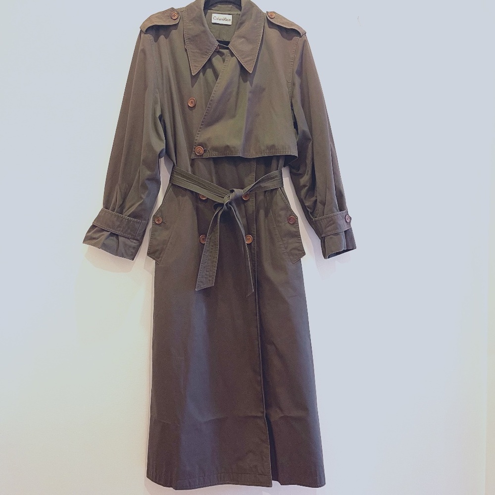 RARE VINTAGE Calvin Klein Trench Coat - Army Green